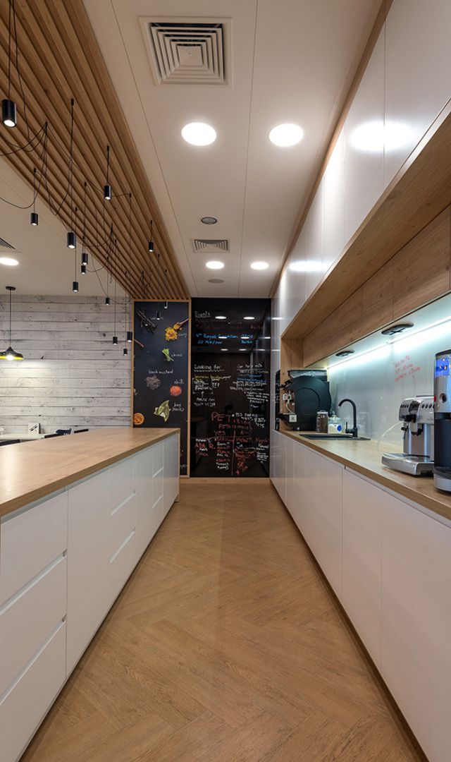 Kreativa - interior design for an office at a Amadeus in Warsaw, a kitchenette